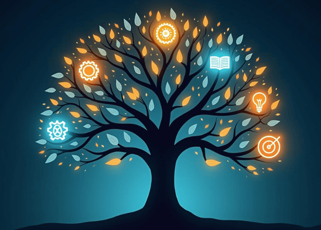 A tree with multiple branches representing learning customization