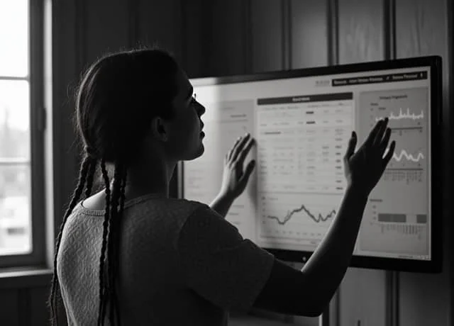 Women reviewing a heatmap of employee 