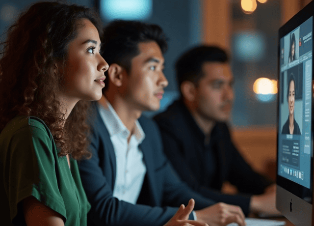 Young professionals collaborating remotely