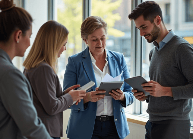 real estate agents reviewing onboarding documents
