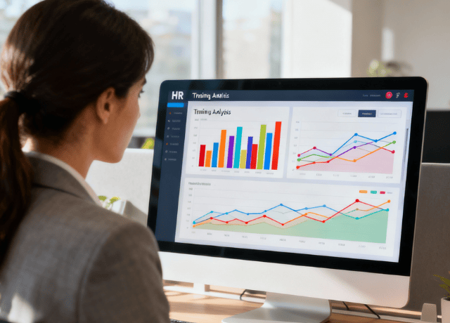 HR looking reporting of employee performance graph