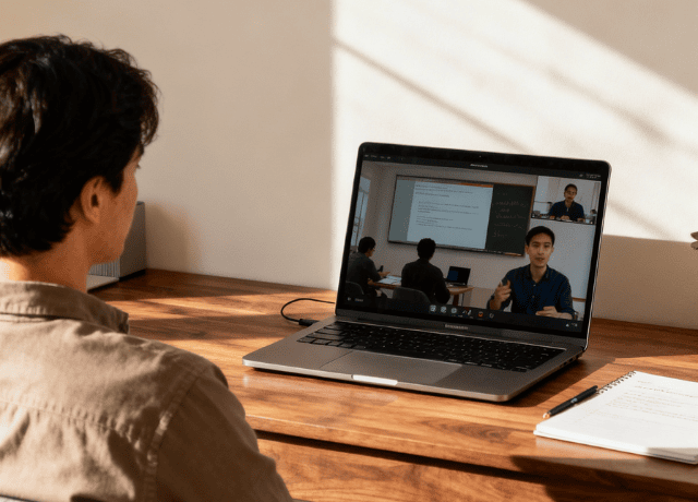 remote employee attending a virtual training session