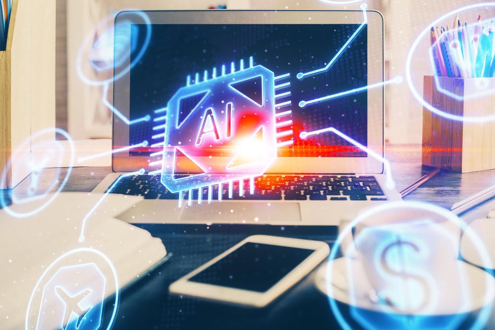 laptop with AI chip in the monitor